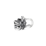 Sweetheart Flower Oxidised Silver Hair Claw Clip Clutcher for Women and Girl