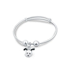 Welcome your little one to the world with our White Puppy Charms Baby Bangles. Crafted with Sterling Silver, these bangles feature a silver finish and a charming puppy charm with an enamel finish. Designed for comfortable wear for your baby. Show off your little one's style with these adorable bangles.