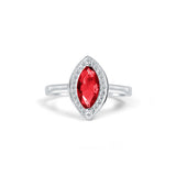 Saumya Sterling Silver Ring for Women- Red