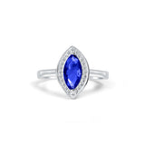 Saumya Sterling Silver Ring for Women - Blue