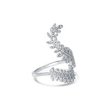 Sparkly Leaves story Silver Ring for Women