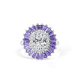 Purple Dazzle Silver ring for Women