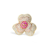 Sterling Silver 2-Tone Tri-Petals cocktail ring for Women