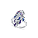 Mehpriya Silver Ring for Women with enamel and zirconia
