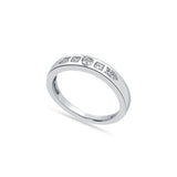 Minimal Sparkle Silver Band for women