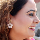 Sugandh Suman Studs Earrings with Ruby Stone