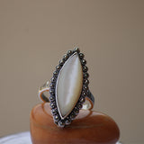 Madno Ring for Women - Mother of Pearl - White