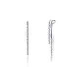92.5 sterling silver sparkling danglers earring studded with zirconias on a rhodium finish setting