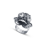 92.5 sterling silver floral pattern ring for women