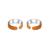 Upgrade your toe ring game with Raajraani's sterling silver toe rings for women. Handmade and featuring a playful orange enamel finish, our toe rings are the perfect accessory for any outfit. Shop now at Raajraani!