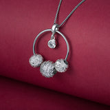 Dazzling Diva silver Pendant Chain Set