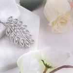 92.5 sterling silver leaf and nature inspired pendant for women studded with zirconia 