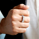 Inclined to You Sterling Silver Ring for Men with Zirconia