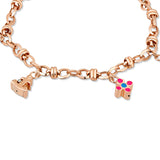 Flowery Anchor Charms Rose Gold Bracelet for women