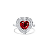 Endless Love Silver Ring for Women - Red