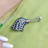 Pakshi 92.5 Sterling Silver Brooch for Women with Marcasite