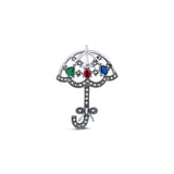 Chatri Oxidised Silver Brooch for Women with Marcasite