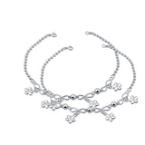 Infinite Flora Charms Silver Anklet for Women