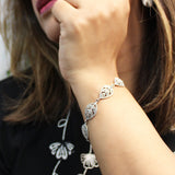 Parnavali Bracelet for Women in Sterling Silver with Marcasite