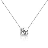 I Love Dad Silver Pendant Chain Set