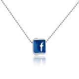 Facebook Charm Silver Pendant and chain