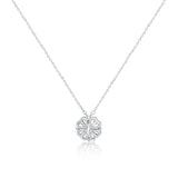 Cozy Heart and Clover Magnetic Necklace with Zirconia