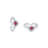 Eternal Love Silver Toe Ring for Women with Pink Stone